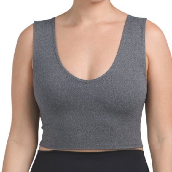 NEW YOGALICIOUS 2pk Pure Cloud Lola V-neck Cropped Tank Tops Yellow/White 255 1T - Picture 3 of 3